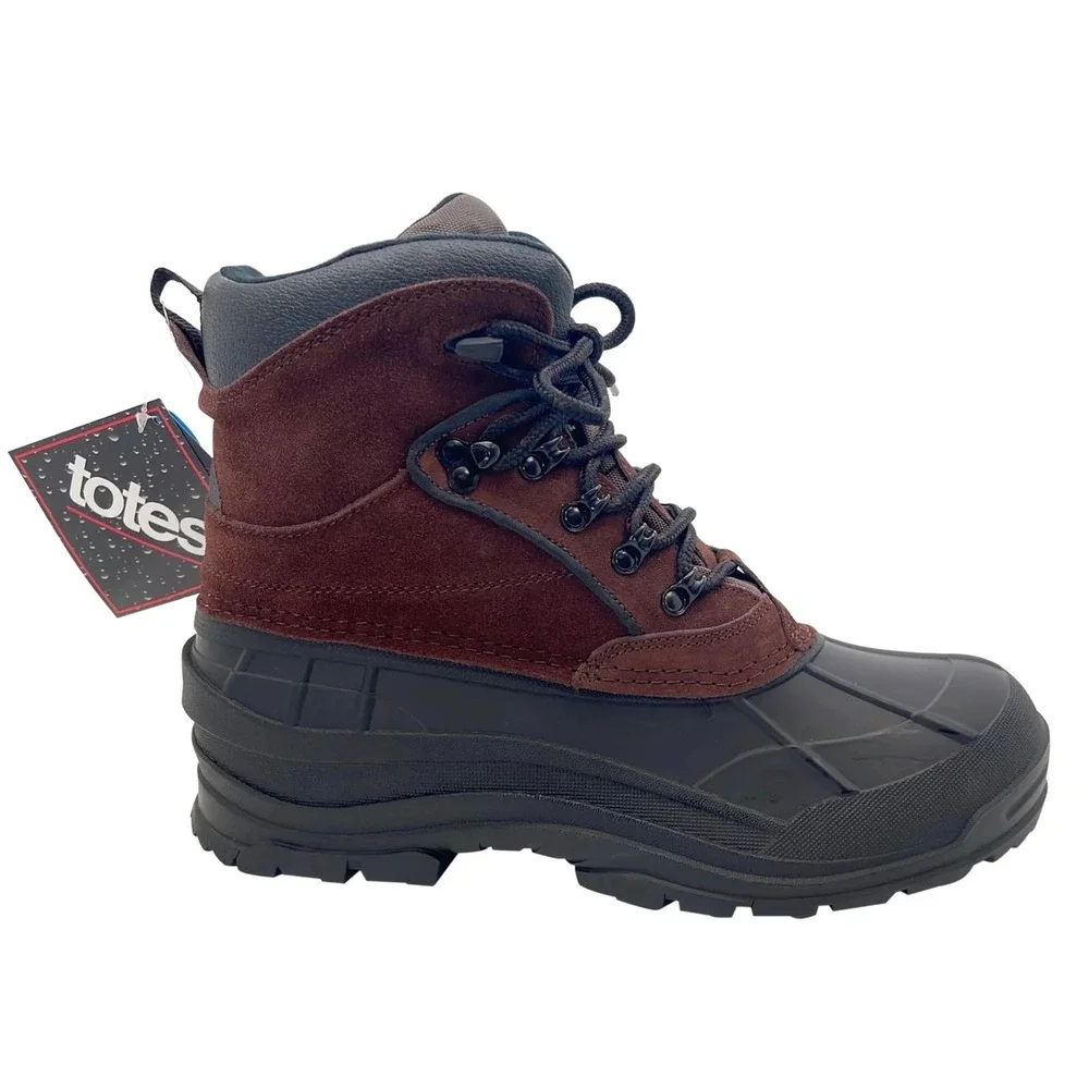 TOTES Men s Mammoth Waterproof Winter Boots - Dark Brown, 8M